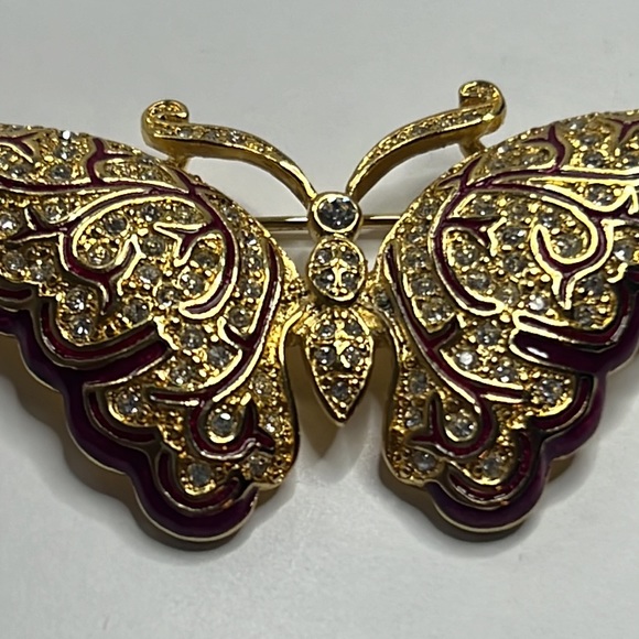 Napier Faux Stone Butterfly Brooch/Pin - Picture 6 of 7